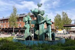 Stig Lindbergs konstverk, fontänen på Renmarkstorget. Foto: Umeå kommun