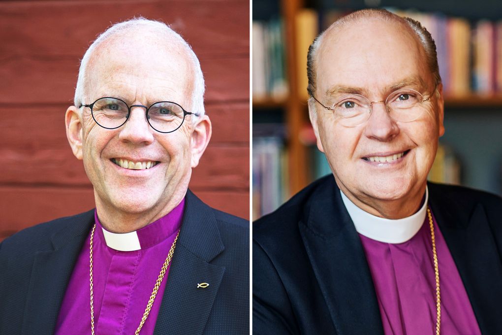 Bishop Martin Modéus and Bishop Johan Dalman go through to a second round of the Archbishop election. Photos: Daniel Lönnbäck/Rickard L. Eriksson. Montage: Gustaf Hellsing.