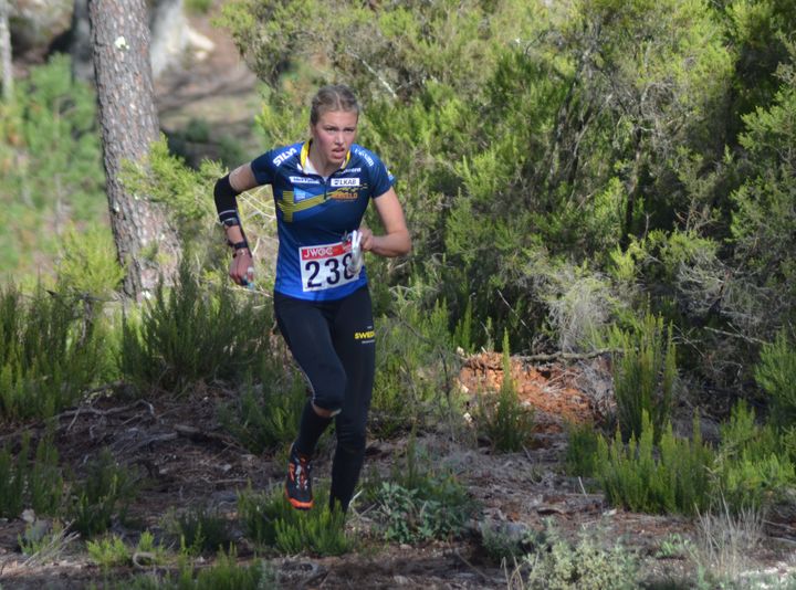 Hanna Lundberg på väg mot JVM-guld. Bild: Johan Trygg.