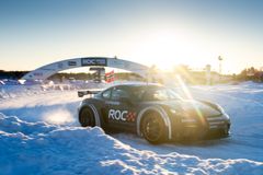 Porsche blir Official Car för Race Of Champions 2023. Bild: Oliver Solberg i en Porsche 718 GT4 Clubsport under ROC 2022.
