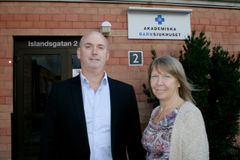 Christophe Pedroletti, verksamhetschef för Akademiska barnsjukhuset, tillsammans med Monica Mäki Karlstrand, sektionschef Barns vård och hälsa