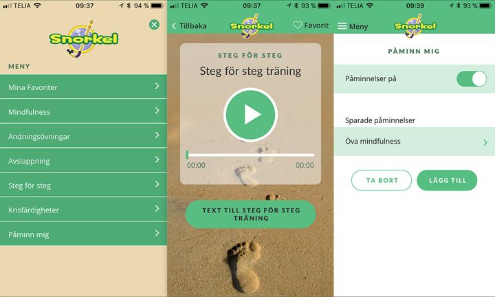 Nu finns en ny version av appen Snorkelövningar där unga i kris kan få hjälp med övningar och träning.