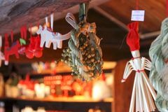 Julpynt på julmarknaden. Foto: Maria Johansson.