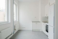 Den vanligaste typen av studentbostad i Älvsjöstaden. 1 rum med kök. Foto: Gustav Kaiser / Familjebostäder