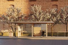 Förslaget Vänta under trädet är vinnare i arkitekttävlingen för att hitta framtidens hållplatskoncept. Bild: Gottlieb Paludan Architects