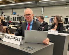 Direktör Fredrik Malmberg på plats i Genève. Foto: Tobias Rahm.