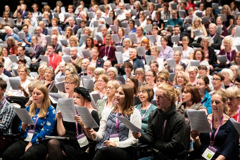 Musikverksamheten hör till de största områdena inom Svenska kyrkans kulturverksamhet. Bilden från det kyrkomusikaliska symposiet i Uppsala 2018. Foto: Johannes Frandsen/Ikon.