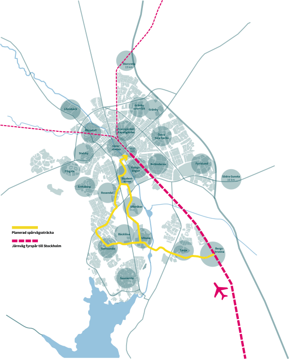 Uppsala kommun ska tillsammans med Region Uppsala ansöka om stadsmiljöavtal för att anlägga spårväg i Uppsala. Ill: Uppsala kommun