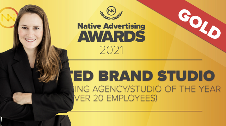 Josefine Kvarnström och Schibsted Brand Studio tar hela fyra priser under årets Native Advertising Awards, därav guld i prestigefyllda kategorin Native Advertising Agency/Studio of the Year.