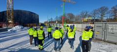 Projektteamet för Kv. Persikan & Söderdepån respektive kv. Elddonet besökte Byggbranschens Säkerhetspark där Einar Mattsson är medlemmar.