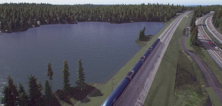 Bild på Uttersjön från Trafikverkets video