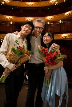 Madeline Woo and Kentaro Mitsumori, new Principal Dancers ofthe Royal Swedish Ballet. With Artistic Director Nicolas Le Riche. Photo: Royal Swedish Opera/Sören Vilks