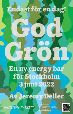 Affisch för en energibar av tång som delas ut i Stockholm för klimatet.