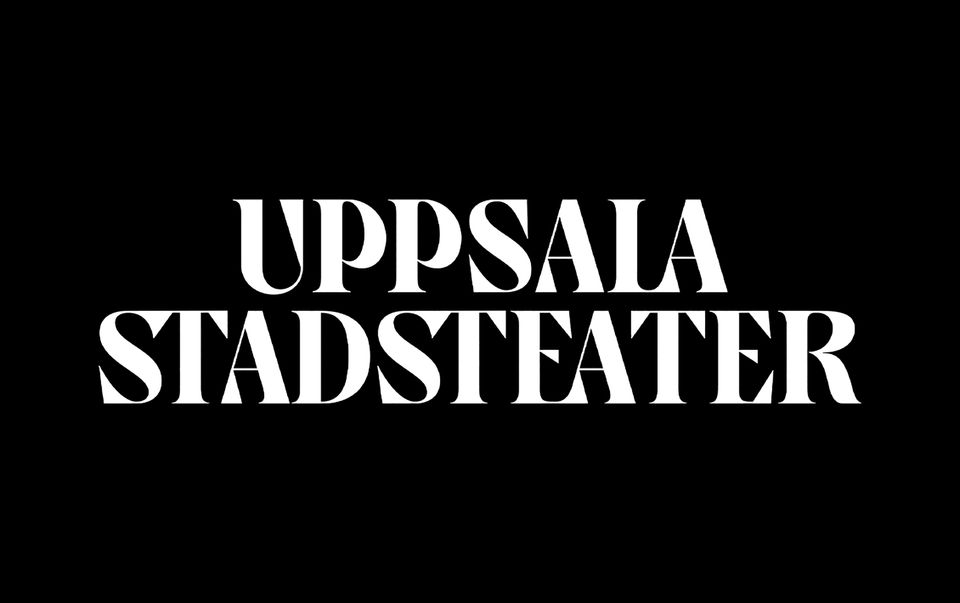 Uppsala stadsteaters nya logga 2021. Skapad av Johan Björnsrud och Pompe Hedengren på Stockholm Graphics samt grafiska formgivaren och illustratören Nils Jarlsbo.