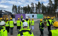 På byggplatsen för nya Gottsundaskolan och allaktivitetshus.