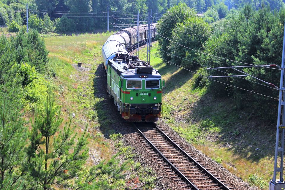 Green Cargos godståg kör genom Blekinge 