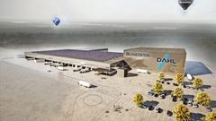 Dahls nya logistikanläggning i Bålsta omfattar 72 000 kvm och certifieras enligt miljöcertifieringen BREEAM. Illustration: Logicenters.