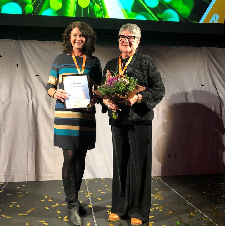 Vinnaren Skelleftebostäder representerades av vd Helena Markgren och styrelseordförande Harriet Classon
