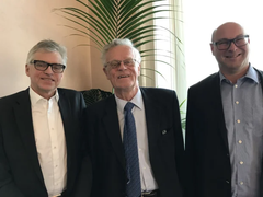 Per Åsling (c), Björn Eriksson, ordförande Riksidrottsförbundet, Jörgen Hellman (s) vid dagens riksdagsseminarium.