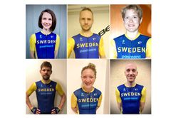 Tre damer och tre herrar representerar Sverige på VM. Namn och presentation  finns i huvudtexten.
