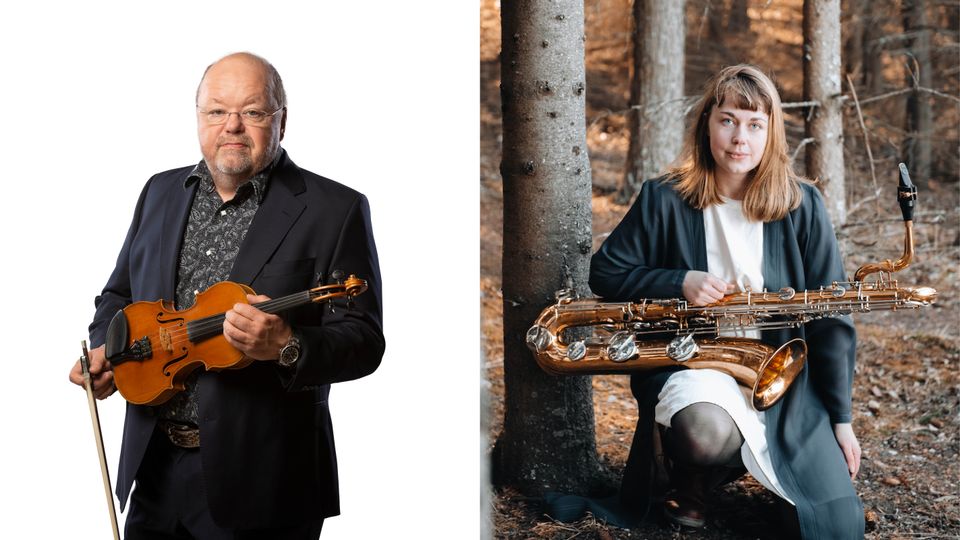 Folk och världsmusikgalan arrangeras i år på UKK, lördag 5 april. Konferencierer är folkkäre Kalle Moraeus och den begåvade saxofonisten och scenkonstnären Alice Andersson. Foto: Pressbild