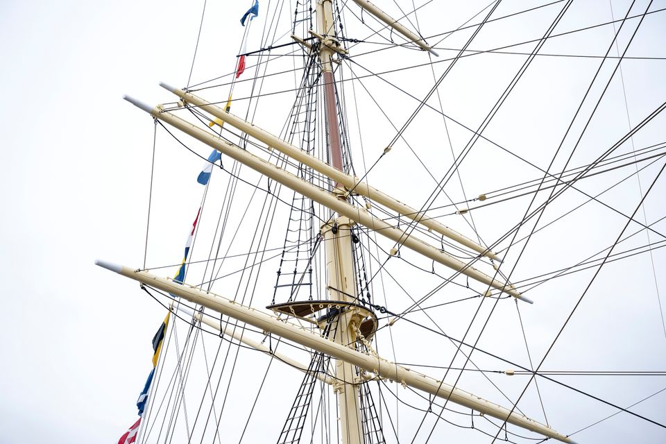 Riggen på skeppet af Chapman, 4 april 2022. Foto: Sven Lindwall