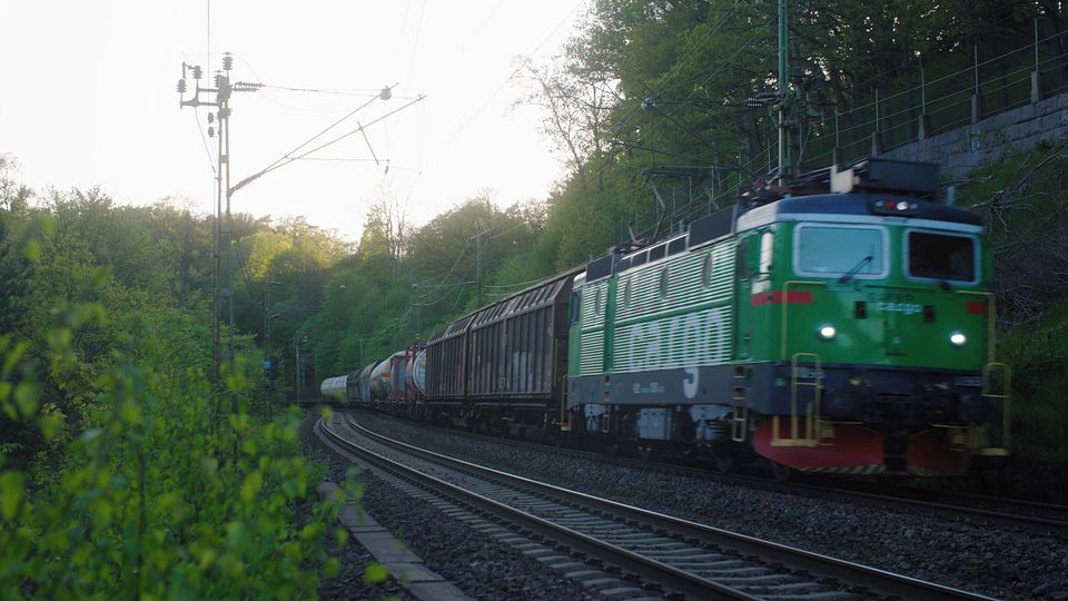 Green Cargos godståg utanför Göteborg 