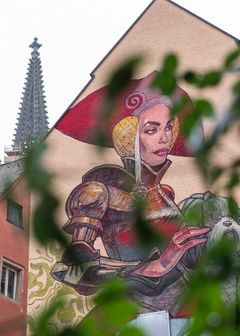 Regensburg: Väggkonst av konstnären Andre Maier/Dietmar Denger