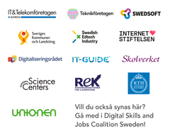 Aktörer anslutna till Digital Skills and Jobs Coalition Sweden