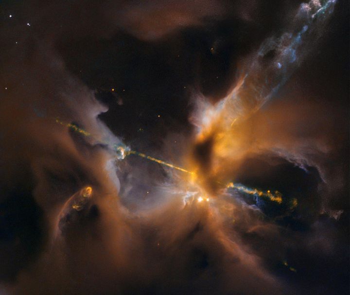 Rymdteleskopet Hubble tog den här bilden av en nybliven stjärna i vad som kallas för molekylmolnskomplexet Orion B, cirka 1 350 ljusår bort. Foto: NASA/ESA