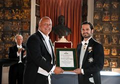Näringslivsmedaljören Christian von Koenigsegg och H.K.H. Prins Carl Philip.
Anders Wiklund /TT