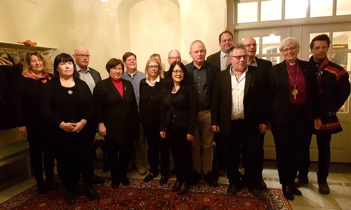 Representatives of the Church of Sweden, the Sami Parliament, the Ministry of Culture and a number of museums and institutions gathered for round table talks in Uppsala on the repatriation of Sami remains. Photo: Lisbeth Hotti.