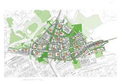 Planskiss för den cirkulära stadsdelen Näringen i Gävle Illustration Sweco Architects