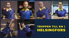 EM-truppen 2022. Pontus Andersson, James Blomgren, Markus Jansson, Martin Larsen, Jesper Svensson, William Svensson.