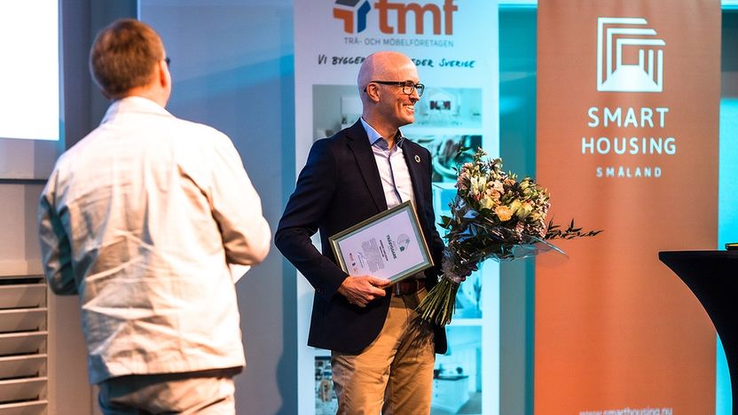 TMF/RISE/Smart Housing Småland introducerar priset Årets Träbyggare: Anders Carlsson, hållbarhetschef på Derome, vinner första upplagan