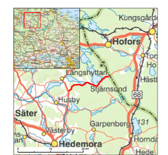 Karta Upprustad väg 764 mellan Svinöhed och Stjärnsund