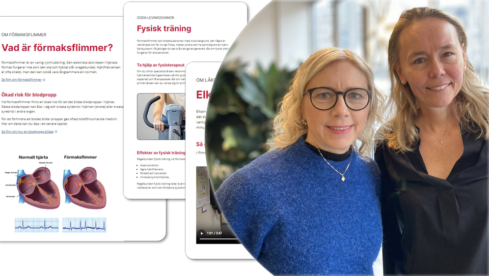 Katarina Eckert, hjärtsjuksköterska på Närhälsan Backa Vårdcentral, tillsammans med Annica Ravn Fischer, sektionschef på Kardiologen på Sahlgrenska Universitetssjukhuset.