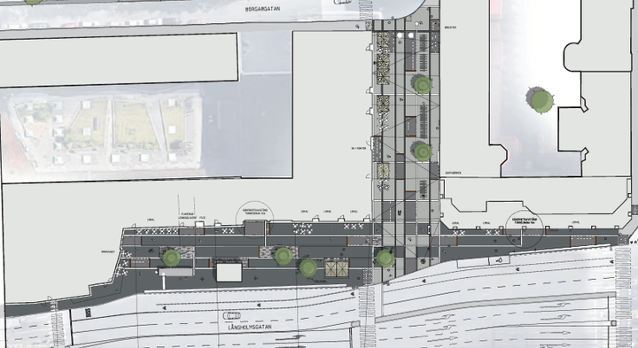 Hornstull, projektområdet. Bild: Nivå Landskapsarkitektur.