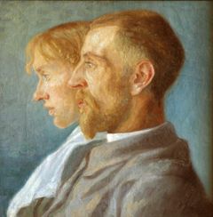 Nicolaus Lützhøft: Dubbelporträtt av Fritz och Anna Syberg, 1893. Faaborgs museum