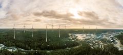 Framtagen visionsbild för vindkraftparken i Huddinge.