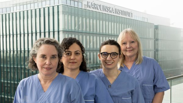 Forskargruppen bestående av Kristina Lagerstedt Robinson, Fulya Taylan, Bianca Tesi och Ann Nordgren. Foto: Ulf Sirborn