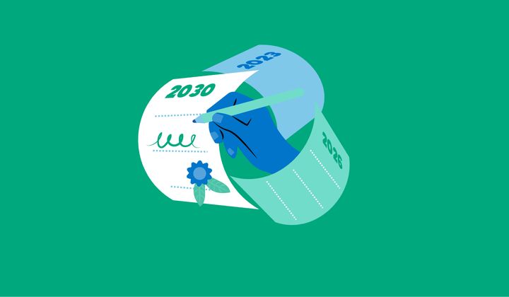 tecknad bild av kontrakt med sigill