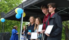 Mottagarna av Övikshems stipendium till elever i Kulturskolan.