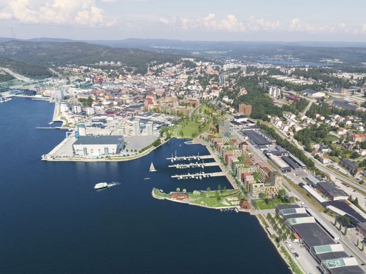 Illustration över framtidens Lungvikstrand av Urban Minds
