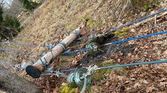 Stormskadad ledning i Östra Småland.