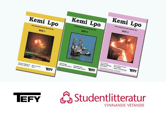 Läroböcker samt tefys och studentlitteraturs logotyper