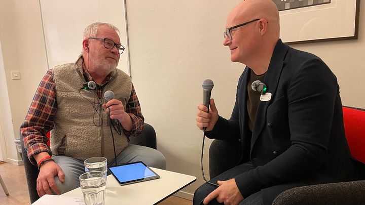 Björn Fridlund och Fredrik Boström i Skolpodden i Stockholm