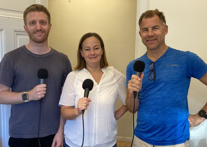 Magnus Andersson, Matilda Nylén och Tobias Rydström i Skolpoddens lärarpanel.