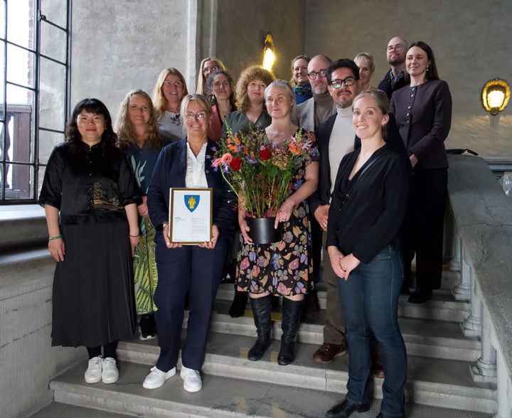 Lärarlag från Södra Latins gymnasium hyllades i Stockholms stadshus den 9 oktober. Foto: Pelle Mårtenson