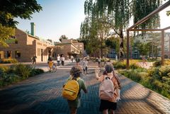 Visionsbild Fållanparken, Slakthusområdet.